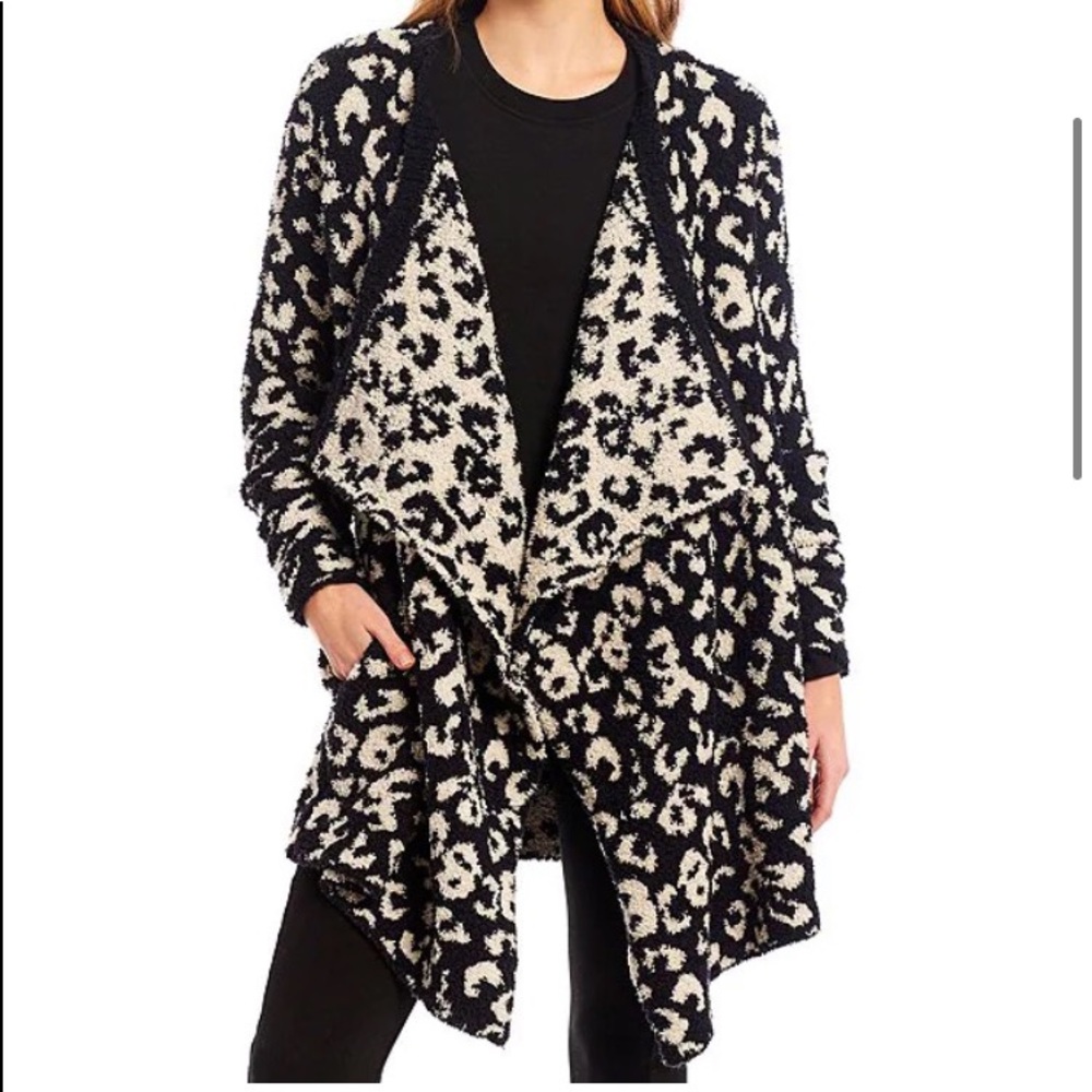 UGG Phoebe Leopard Knit Long Sleeve Wrap Cardigan